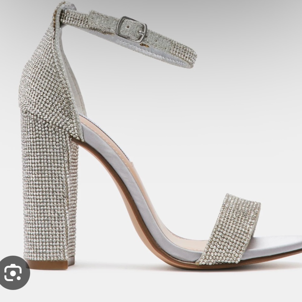 Steve Madden Carrson Silver Rhinestone Heels